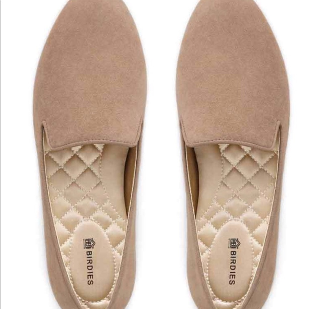 Birdies Taupe Suede Flats